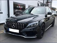 Mercedes C-klasse W205 2014–2021 Panamericana GT voorgrille (voor Avantgarde/AMG-Line/C43 AMG) 2018+, met camera foto 8