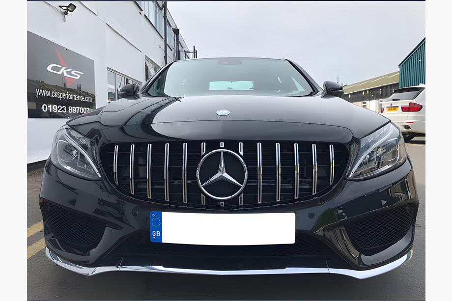 Mercedes C-klasse W205 2014–2021 Panamericana GT voorgrille (voor Avantgarde/AMG-Line/C43 AMG) Foto 7