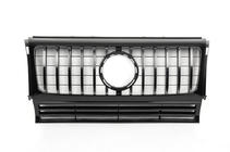 Mercedes G-klasse W463 1990–2018 Voorgrille (GT, met chromen strips) Zwart met chroom strips foto 2