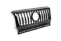 Mercedes G-klasse W463 1990–2018 Voorgrille (GT, met chromen strips) Zwart met chroom strips foto 5