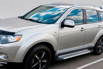 Mitsubishi Outlander 2006–2012 Zijsteps Allmond Grey (2 stuks, aluminium) foto 1