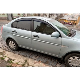 Raamdeflectoren (4 stuks, HIC) Hyundai Accent 2006–2010 foto 2
