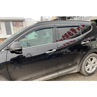 Raamwindschermen met chromen sierlijst Long (4 stuks, HIC) Hyundai Santa Fe 3 2012–2018 foto 2