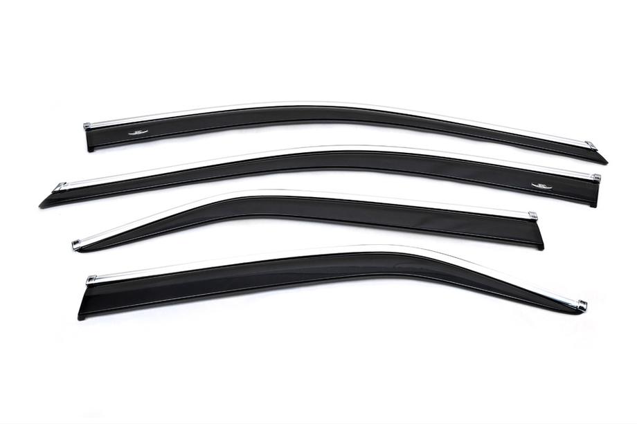 Toyota Camry 2011–2017 Raamdeflectoren met chroomlijst (2011-2017 EU / 2011-2014 USA, 4 stuks, HIC) Foto 5