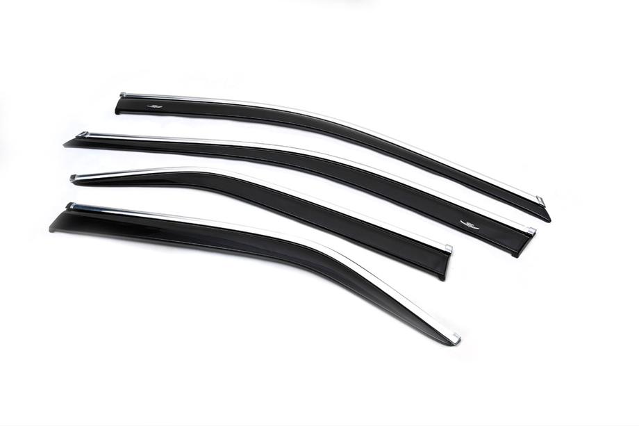 Toyota Camry 2011–2017 Raamdeflectoren met chroomlijst (2011-2017 EU / 2011-2014 USA, 4 stuks, HIC) Foto 8