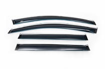 Volvo XC70 2007–2013 Raamdeflectors met chroomstrip (4 stuks, HIC) foto 2