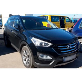 Raamdeflectors met chroomstrip (4 stuks, HIC) Hyundai Santa Fe 3 2012–2018 foto 3