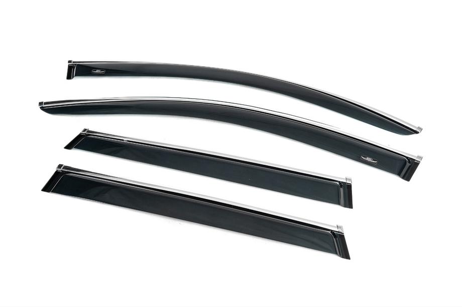 Volkswagen Touareg 2010–2018 Raamdeflectors met chroomstrip (4 stuks, HIC) Foto 6