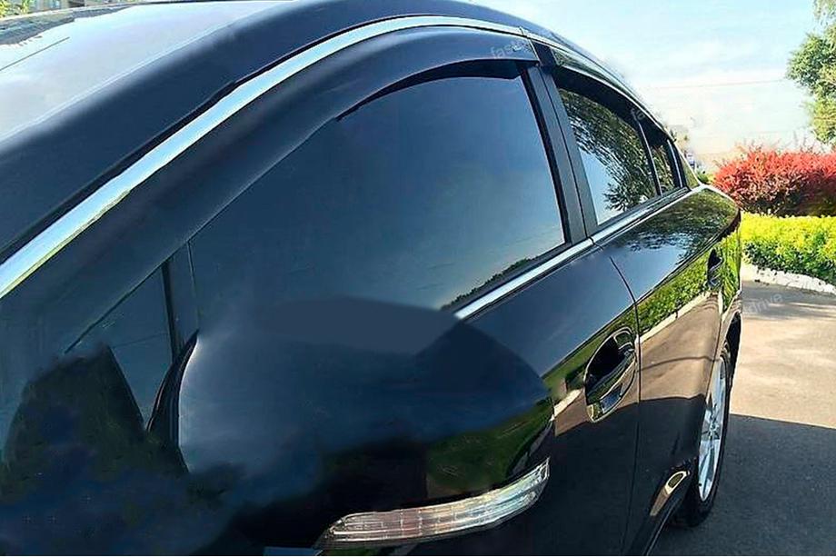 Honda Crosstour 2009–2015 Raamdeflectors met chroomstrip (4 stuks, HIC) Image