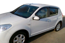 Dacia Sandero 2007–2013 Raamdeflectoren (4 stuks, HIC) foto 1