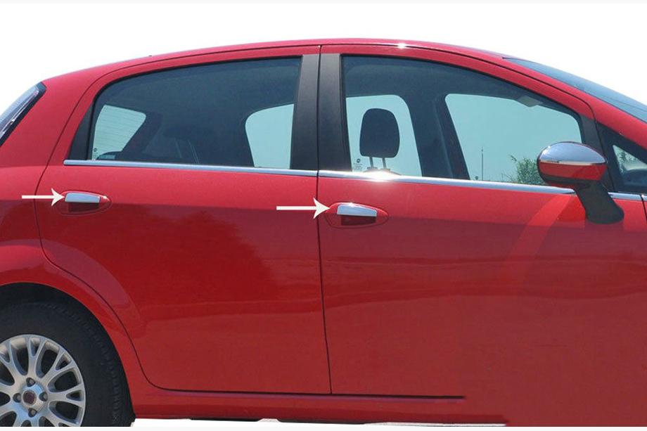 Fiat Punto Grande/EVO 2006–2018 RVS deurgreep covers (4-deurs) Carmos - Turks staal Image
