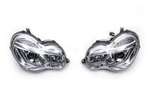 Mercedes C-Klasse W203 2000–2007 Koplampen met LED stadslichten (2 stuks) Donker foto 2
