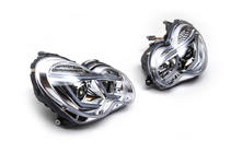 Mercedes C-Klasse W203 2000–2007 Koplampen met LED stadslichten (2 stuks) Donker foto 3