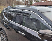 Nissan X-trail T32/Rogue 2014–2021 Raamwinddeflectoren met chroomlijst (4 stuks, Niken) foto 3
