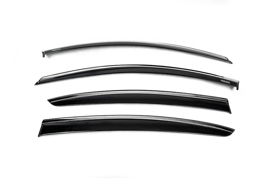 Renault Megane IV 2016–2025 Raamdeflectoren met chromen sierlijst SD (4 stuks, Niken) Foto 2