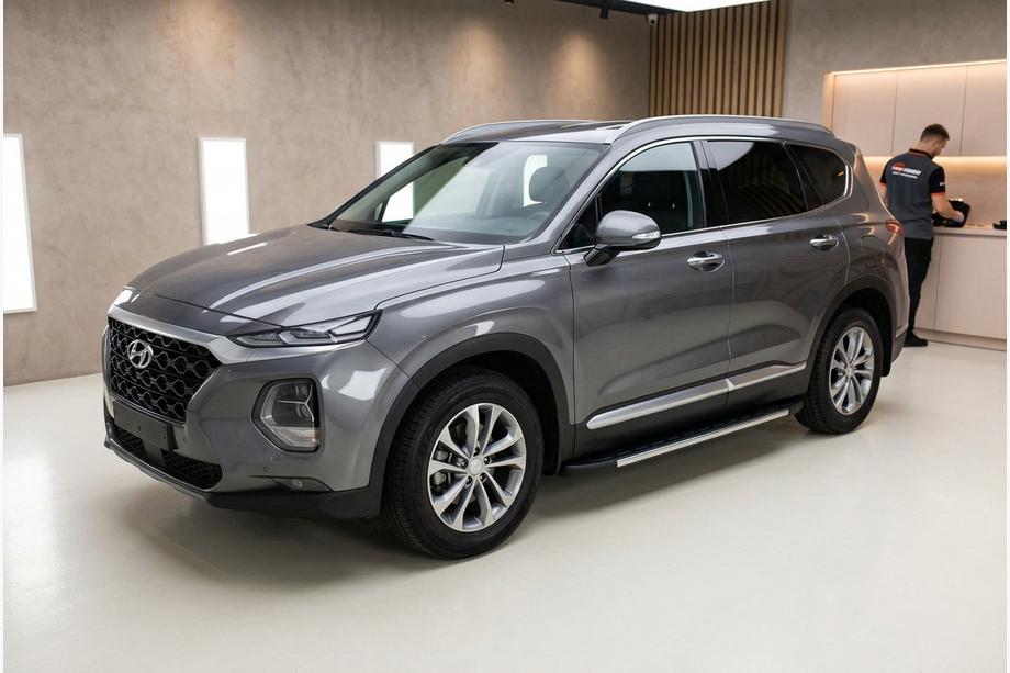 Hyundai Santa Fe 4 2018–2023 Fullmond side steps (2 stuks, aluminium) Image