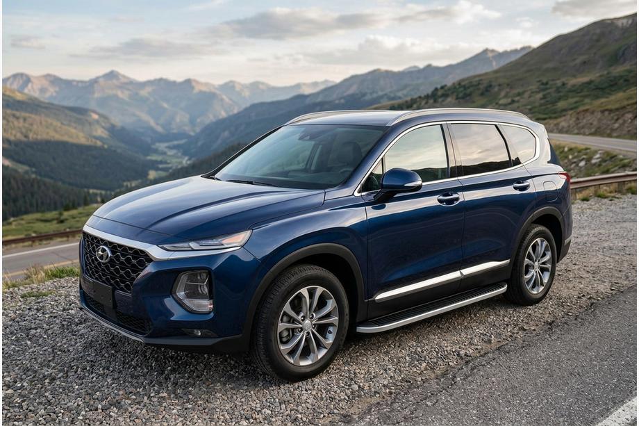 Hyundai Santa Fe 4 2018–2023 Side steps Tayga Grey (set van 2, aluminium) Image