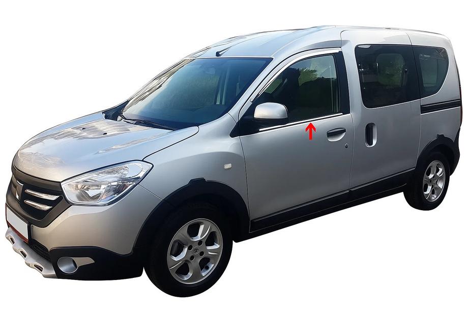 Renault Dokker 2013–2022 Raamomlijsting (2 st., RVS) Carmos - Turks staal Image