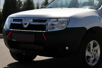 Dacia Duster 2008–2018 Sierstrip voor radiateurgrille 2008-2014 (RVS) foto 1
