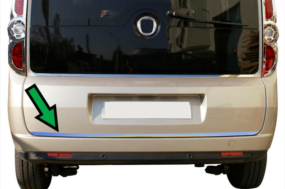 Opel Combo 2012–2018 RVS randlijst voor kofferklep OmsaLine - Italiaans roestvrij staal Foto 4