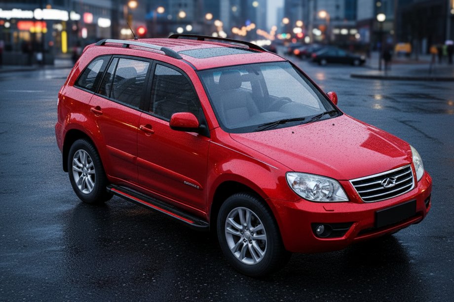 Chery Tiggo 1 2005–2016 Side steps Maya Red (2 stuks, aluminium) Foto 1