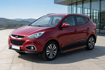 Hyundai IX-35 2010–2015 Side steps Maya Red (2 stuks, aluminium) foto 1