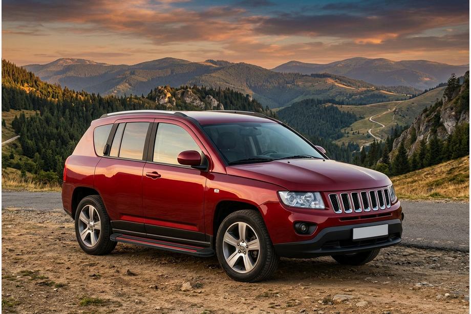 Jeep Compass 2006–2016 Side steps Maya Red (2 stuks, aluminium) Image