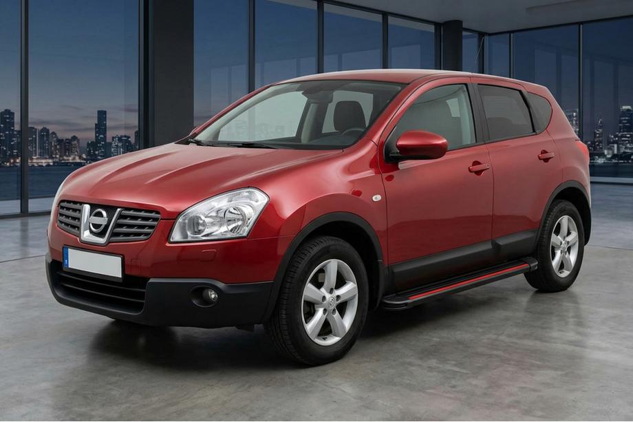 Nissan Qashqai 2007–2010 Maya Red-Black side steps (2 stuks, aluminium) Image