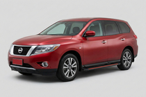 Nissan Pathfinder R52 2012–2021 Side steps Maya Red (2 stuks, aluminium) foto 1