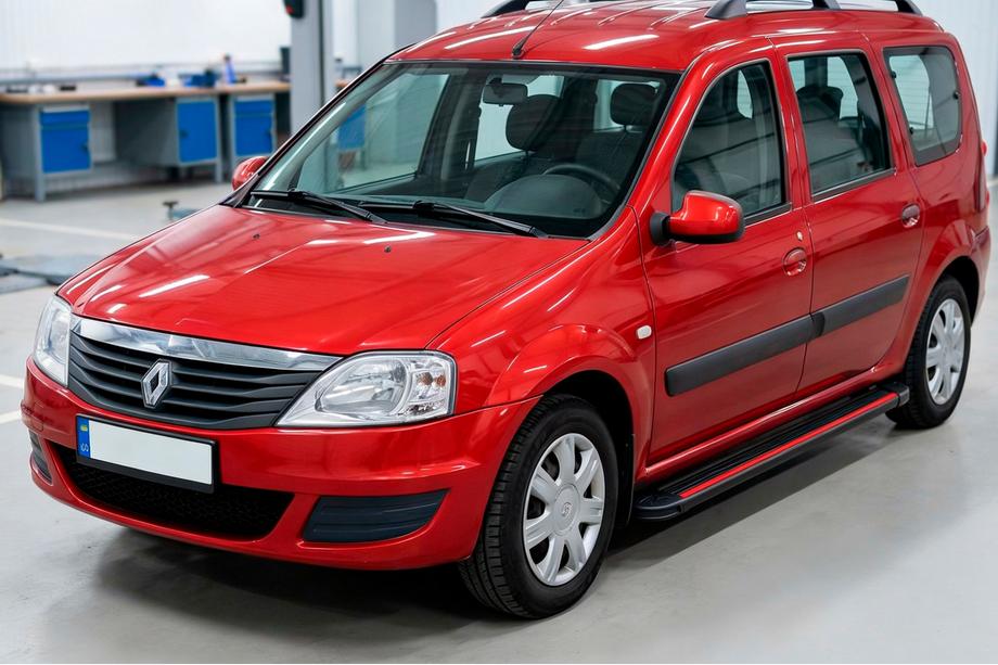 Renault Logan MCV 2005–2013 Side steps Maya Red (2 stuks, aluminium) Image