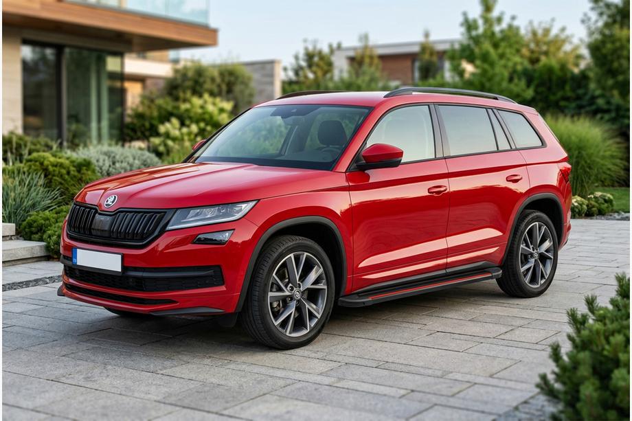 Skoda Kodiaq 2016–2023 Side steps Maya Red (2 stuks, aluminium) Image
