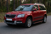 Skoda Yeti 2009–2017 Side steps Maya Red (2 stuks, aluminium) foto 1