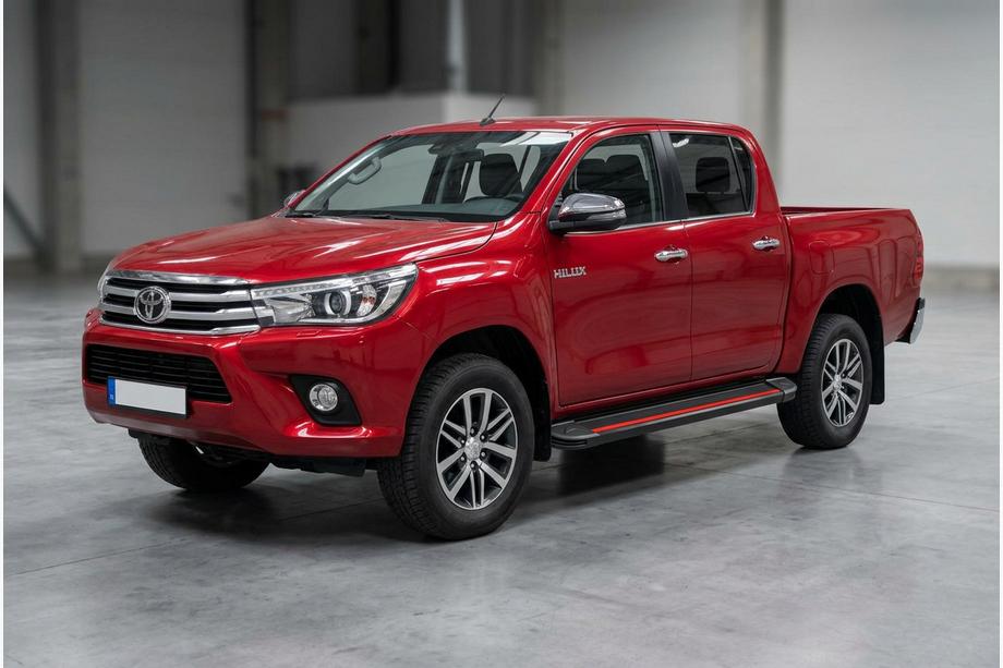 Toyota Hilux 2015– Side steps Maya Red (2 stuks, aluminium) Foto 1