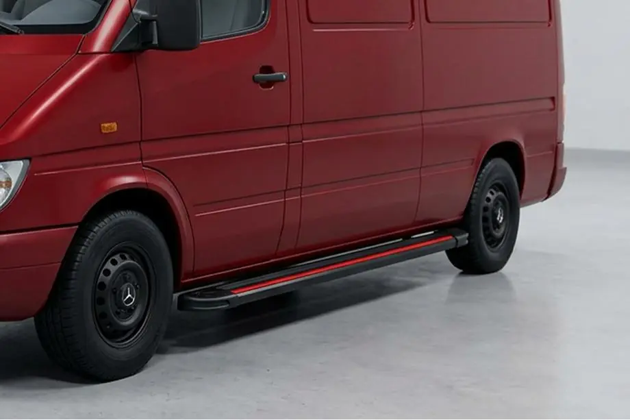 Volkswagen LT 1995–2006 Side steps Maya Red (2 stuks, aluminium) Image