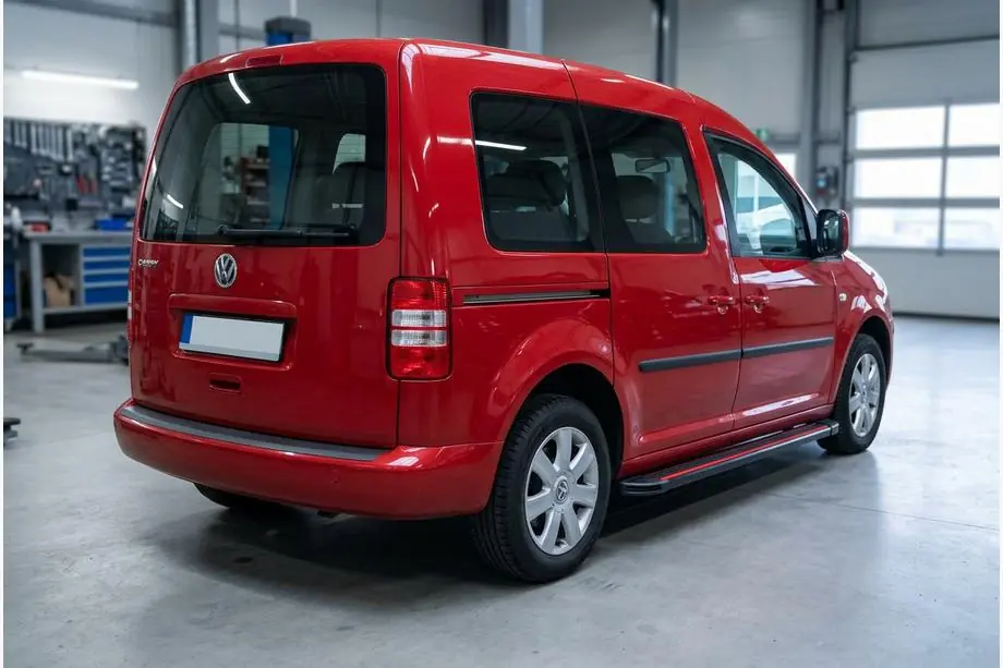 Volkswagen Caddy 2004–2010 Side steps Maya Red (2 stuks, aluminium) Image