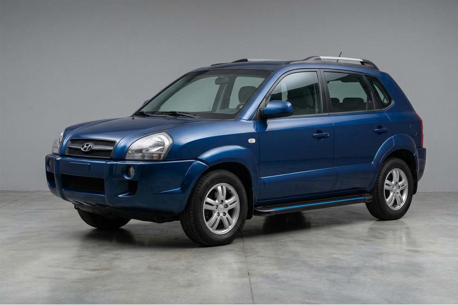 Hyundai Tucson JM 2004– Maya Blue sidesteps (2 stuks, aluminium) Foto 1