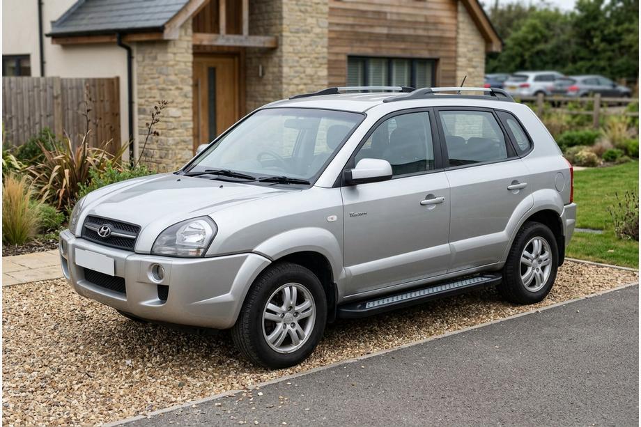 Hyundai Tucson JM 2004– Side steps New Vision Black (2 stuks, aluminium) Foto 1