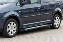 Volkswagen Caddy 2010–2015 Side steps New Vision Black (2 stuks, aluminium) Standaard basis foto 1