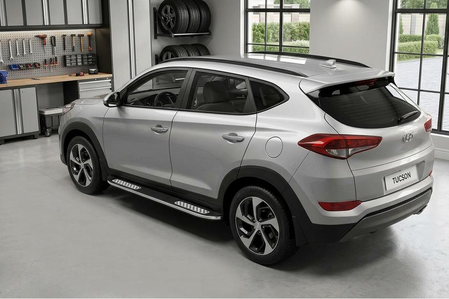 Hyundai Tucson TL 2016–2021 Tayga V2 side steps (2 stuks, aluminium) Image
