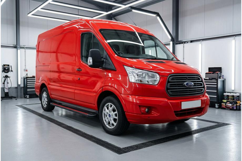 Ford Transit 2014– Side steps Maya Red (2 stuks, aluminium) L2 (Lang)/L3 (Extra lang) Image