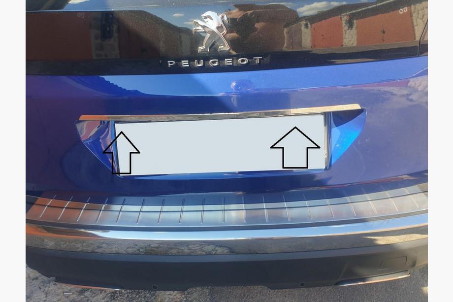 Peugeot 3008 2016–2023 RVS sierstrip boven kentekenplaat Image