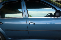 Renault Logan I 2008–2013 Buitenste raamlijsten (set 4 stuks, RVS) Carmos - Turks staal foto 1