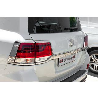 Chromen achterlichtcovers (2015+, 4-delig, kunststof) Toyota Land Cruiser 200 2007–2021 foto 1