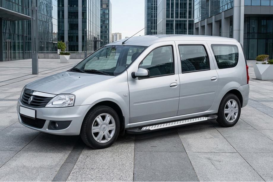 Renault Logan MCV 2005–2013 Zijsteps Allmond Grey (2 stuks, aluminium) Image