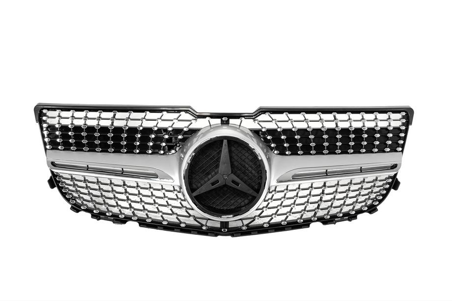 Mercedes GLK-klasse X204 2008–2015 Radiateurgrille Diamond Silver (2013-2015) Zonder camera Foto 5