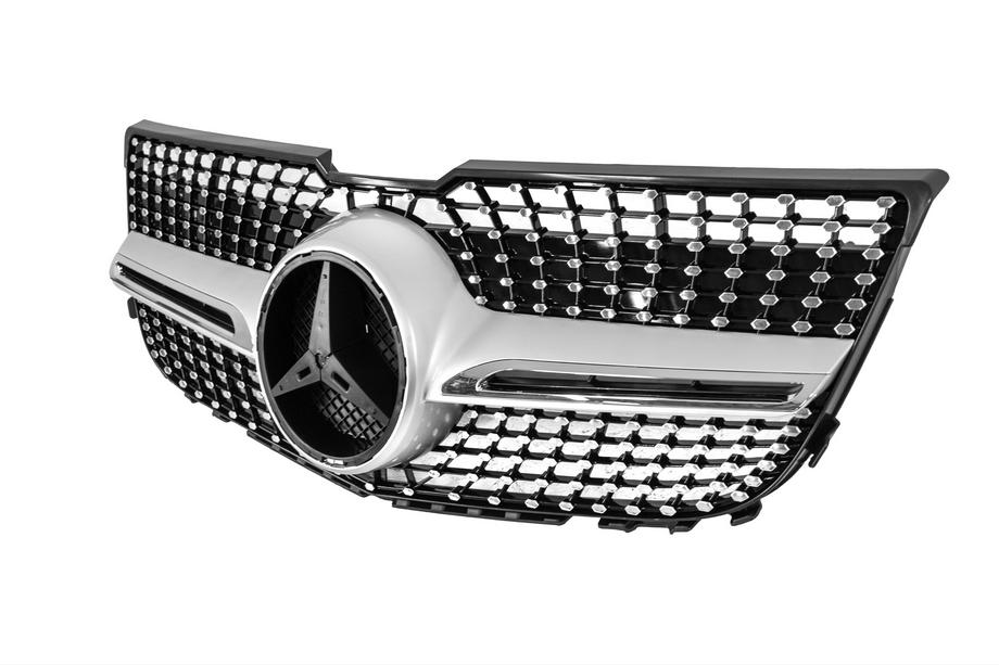 Mercedes GLK-klasse X204 2008–2015 Radiateurgrille Diamond Silver (2013-2015) Zonder camera Foto 6