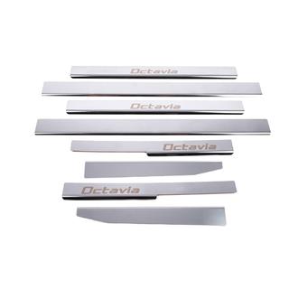 Instaplijsten Carmos (8 stuks, RVS) Skoda Octavia II A5 2006–2010 foto 2
