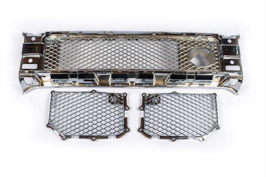 Mercedes G-klasse W463 1990–2018 Set bumperroosters (AMG, chroom) Image