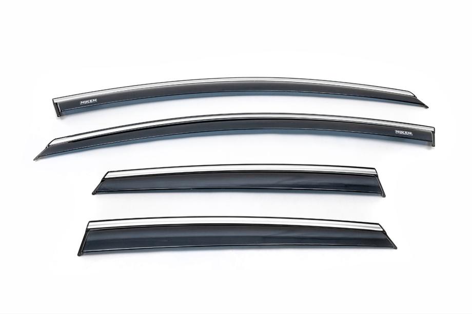 Opel Astra J 2009–2015 Winddeflectoren met chroomstrip HB/SD (4 stuks, Niken) Foto 2
