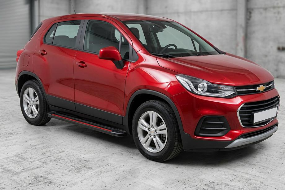 Chevrolet Trax 2012–2023 Side steps Maya Red (2 stuks, aluminium) Image